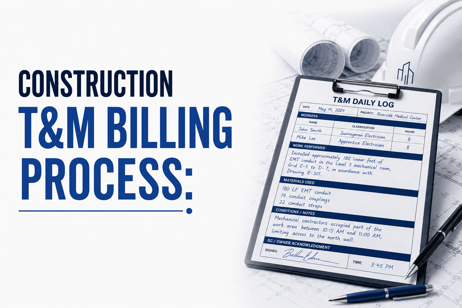 Construction T&M Billing Process: What to Document Every Day So Your Hours Don't Get Disputed