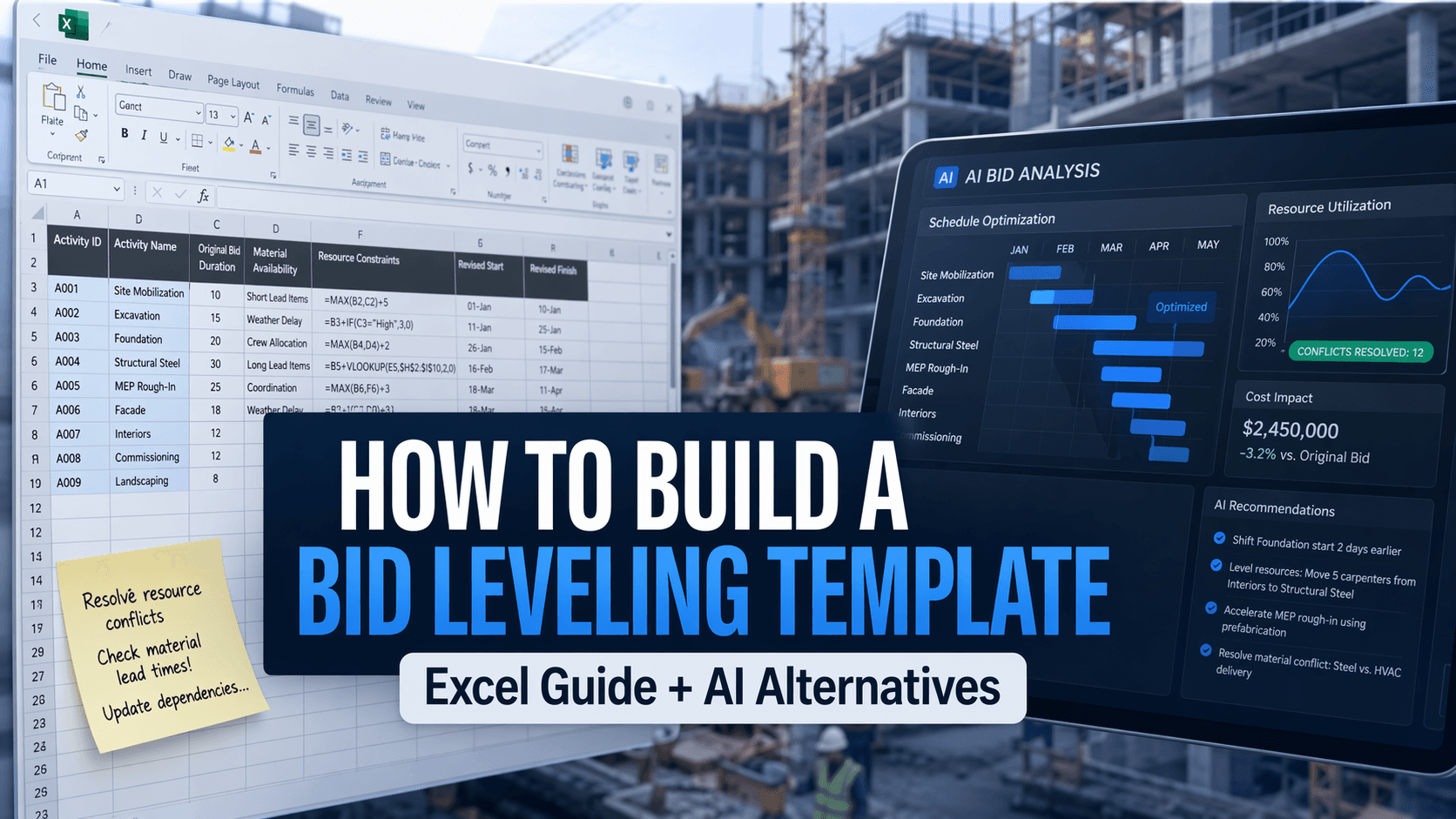 How to Build a Bid Leveling Template (Excel Guide and AI Alternatives)